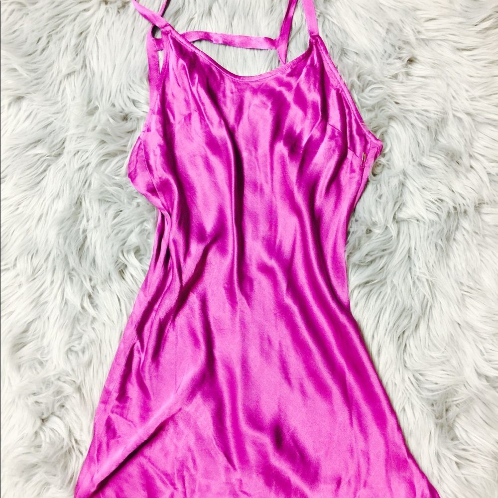 Purple pink silky dress